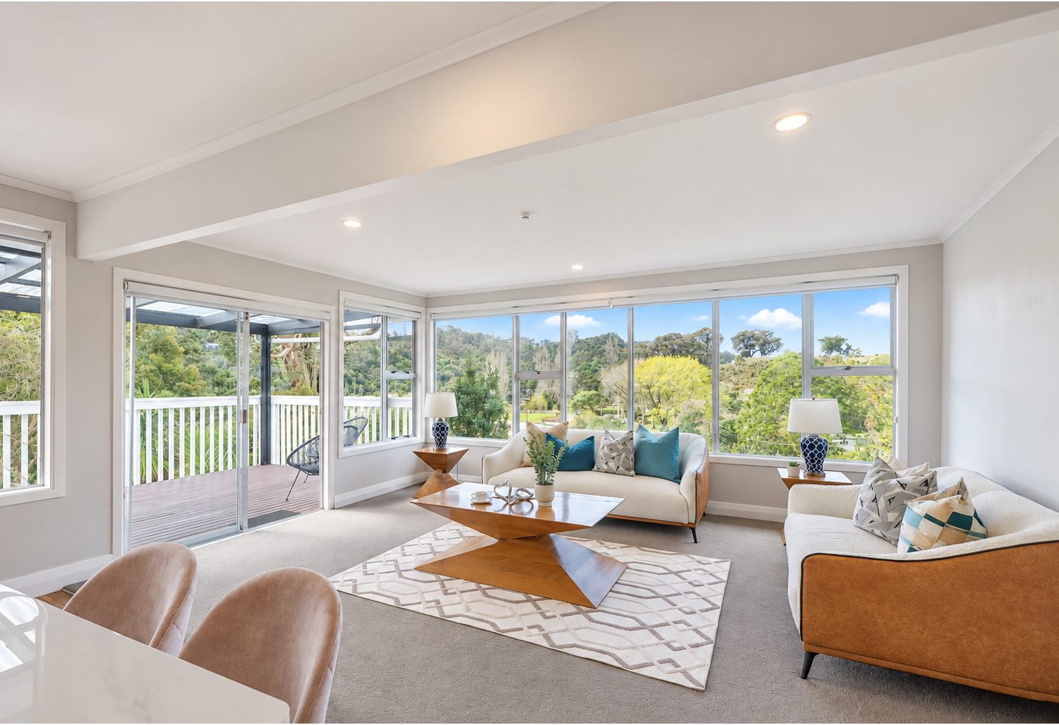 Living room and outlook — 16 Flounder Point Road, Stillwater, Rodney